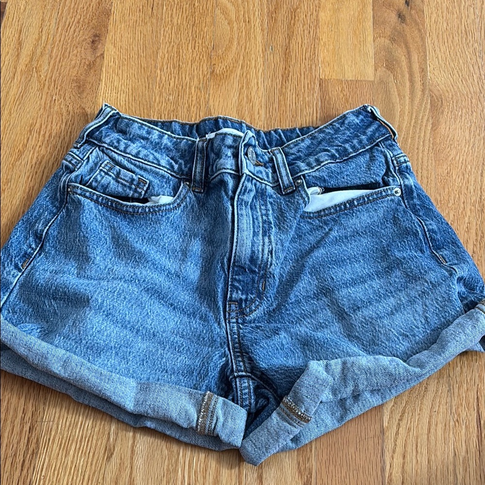 PacSun Blue Jean Shorts High-Waisted Cuffed